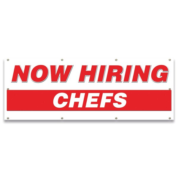 Signmission Now Hiring Chefs Banner Apply Inside Accepting Application Single Sided B-96-30216 - main